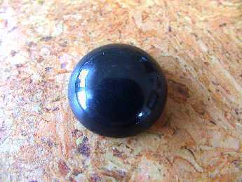Cabochon, rund (15mm) - Obsidian "Schwarz"