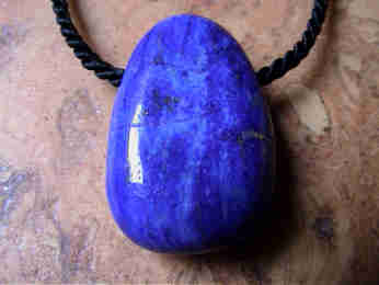 Trommelstein, gebohrt - Lapis-Lazuli (Extra Qualität)