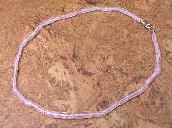 Halskette "Tube" - Rosenquarz