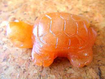 Schildkröte, gebohrt - Aventurin "Orange"