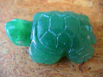 Schildkröte, gebohrt - Aventurin "Grün"