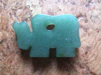 Elefant mini, gebohrt - Aventurin "Grün"