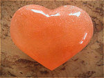 Herz aus Selenit "Apricot"