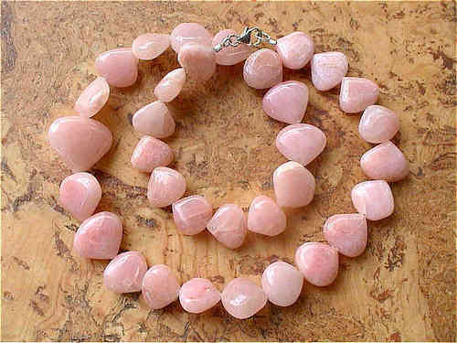 Halskette "Herz-Nuggets" - Andenopal "Pink"