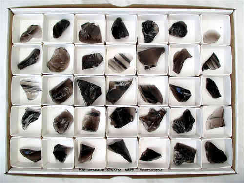 Mineralien - Lamellenobsidian (35-Stück-Partie)