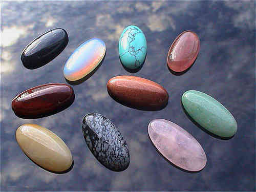 Cabochons oval 30 x 15mm - Bunte Mischung (10er-Pack!)