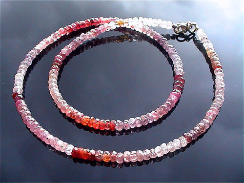 Halskette "Ronde, facettiert" - Spinell "Multicolour" (Extra Qualität)