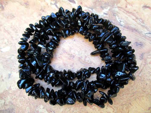 Splitterkette 90cm - Obsidian "Schwarz"
