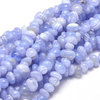 Strangware - Nugget-Perlen, rundlich, 9-12 x 7-10mm - Chalcedon "Blue Lace"