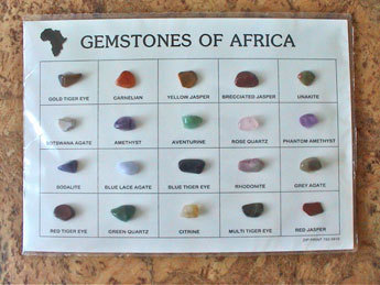 Edelstein-Displaykarte - "Gemstones of Africa" (groß)
