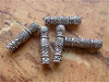 Tibetische Perlen - "Röhre 23mm, Antik-Silber"