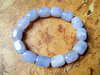 Trommelstein-Armband - Chalcedon "Blue Lace" (Längliche Nuggets)
