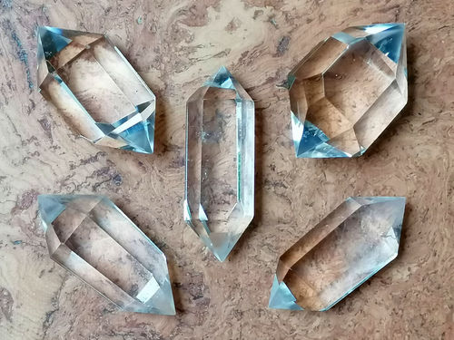 Doppel-Spitzen, poliert (100-Gramm-Pack!!!) - Bergkristall (SuperExtra Qualität)